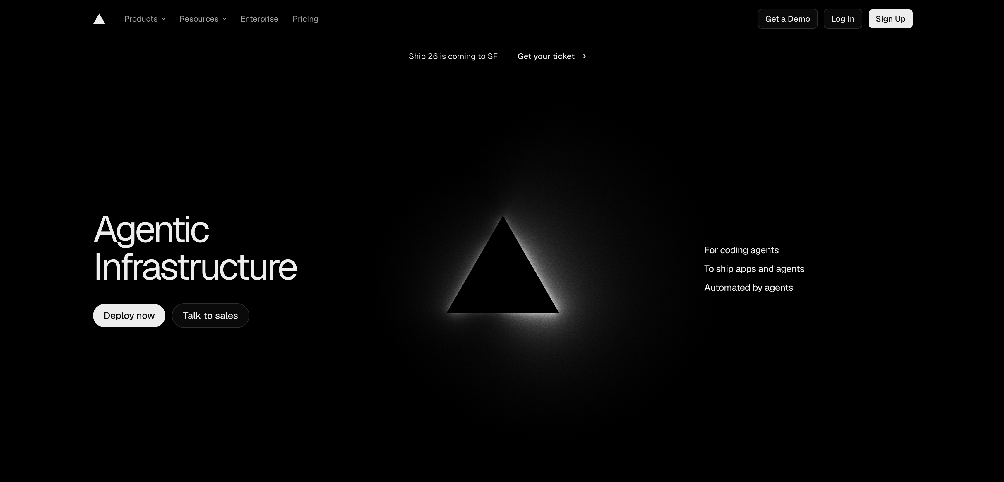 Vercel landing page