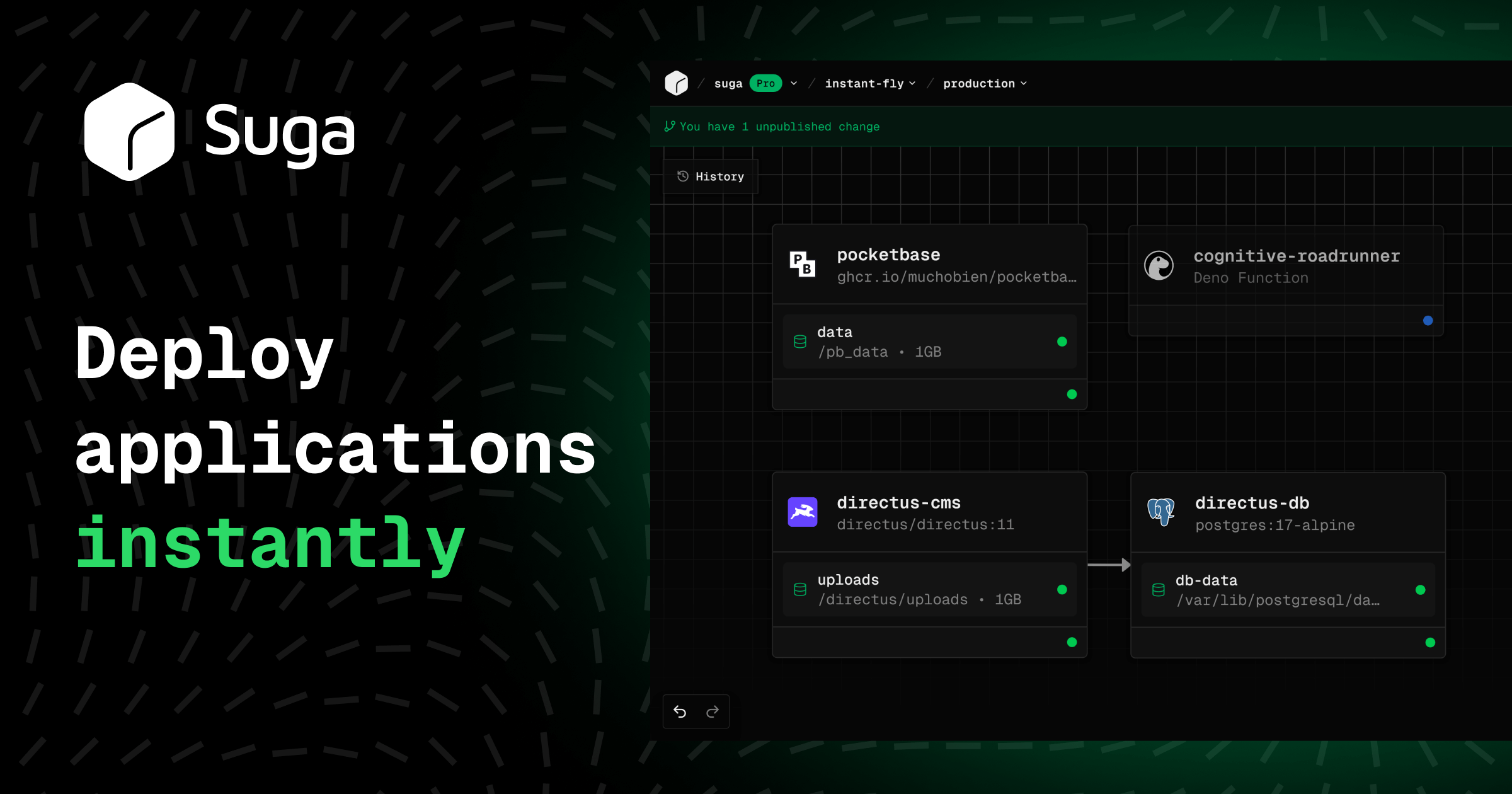 Screenshot of Suga - Deploy applications instantly.