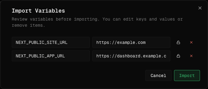 Env file import