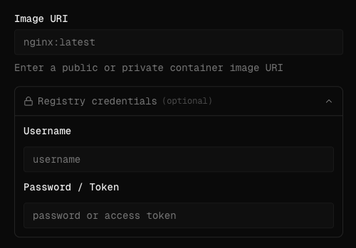 Registry credentials