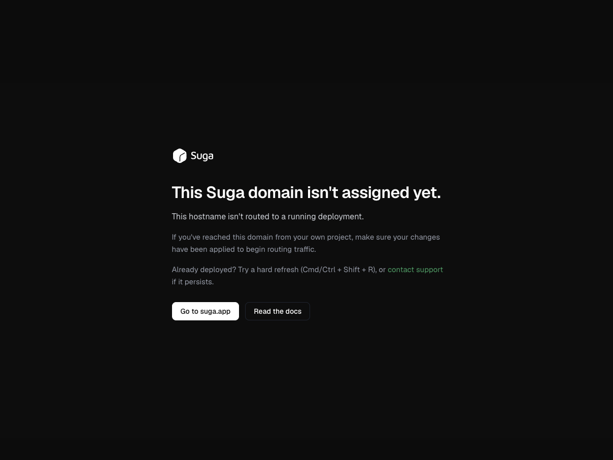 Suga fallback for an unrouted subdomain